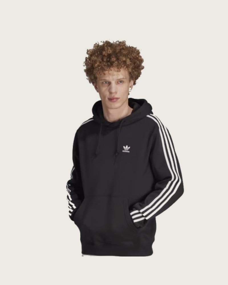 Pánska mikina s kapucňou ADIDAS ORIGINALS 3-STRIPES HOODY-IM2088-black