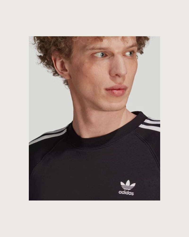 Pánska mikina ADIDAS ORIGINALS 3-STRIPES CREW-IM2087-black – fotka 2