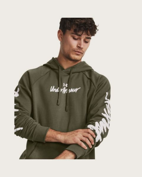 Pánska zateplená mikina s kapucňou UNDER ARMOUR UA Rival Fleece Graphic HD-GRN