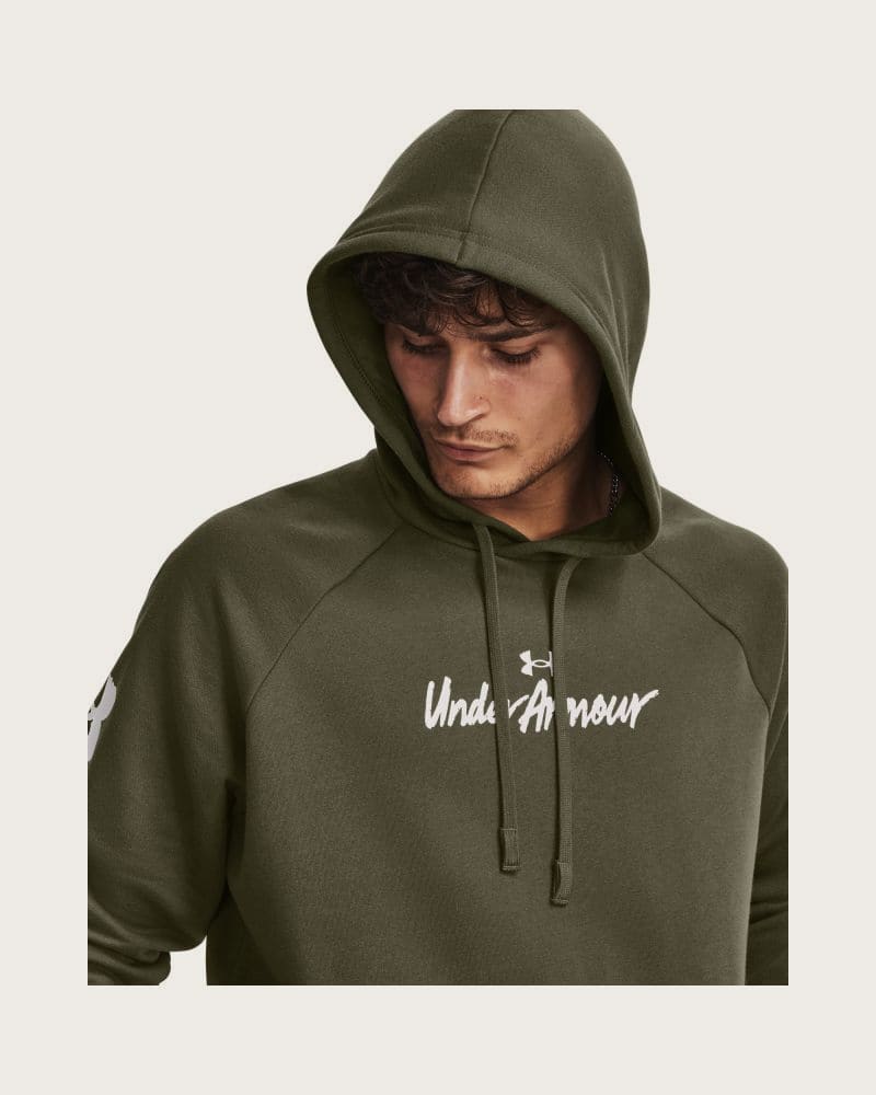 Pánska zateplená mikina s kapucňou UNDER ARMOUR UA Rival Fleece Graphic HD-GRN – fotka 3
