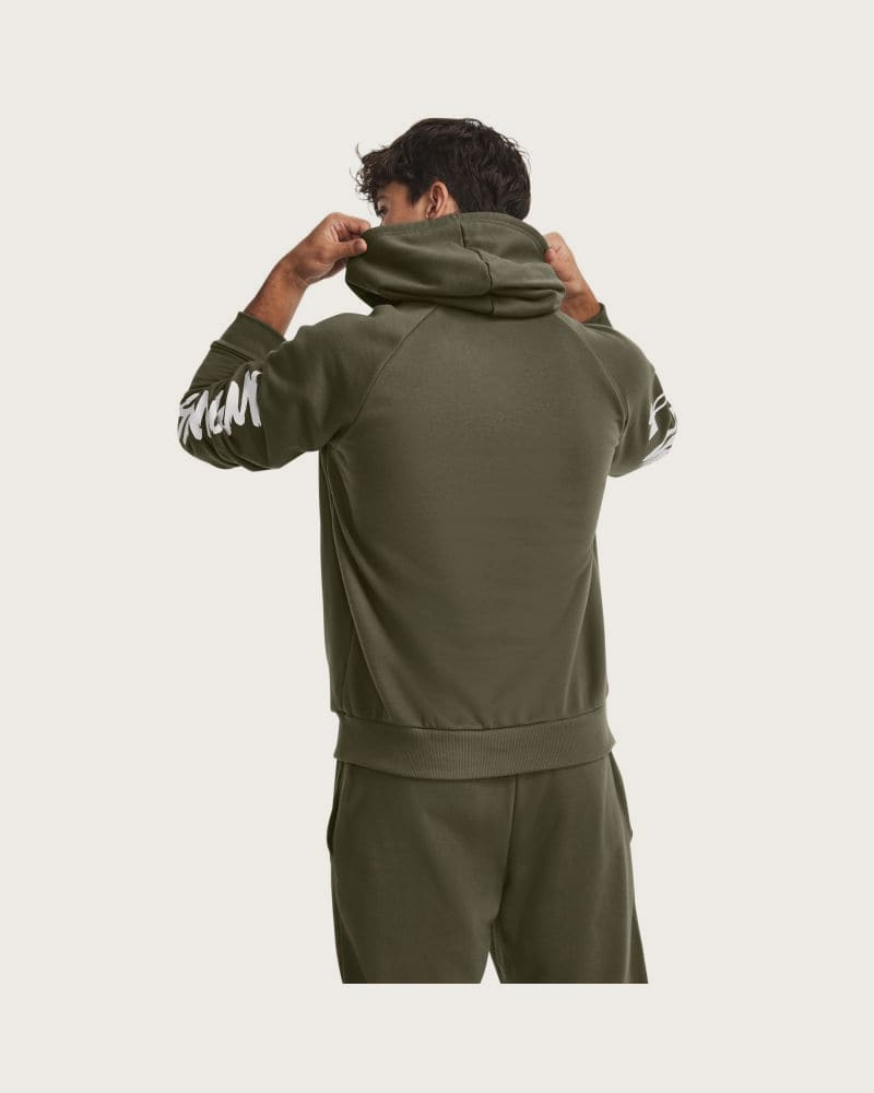 Pánska zateplená mikina s kapucňou UNDER ARMOUR UA Rival Fleece Graphic HD-GRN – fotka 4