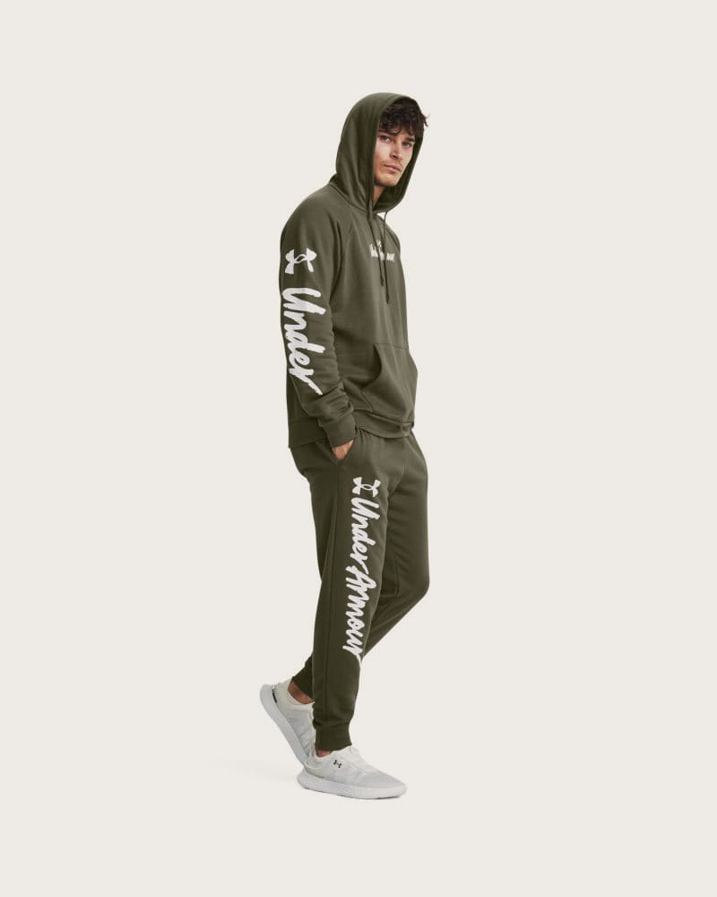 Pánska zateplená mikina s kapucňou UNDER ARMOUR UA Rival Fleece Graphic HD-GRN – fotka 5