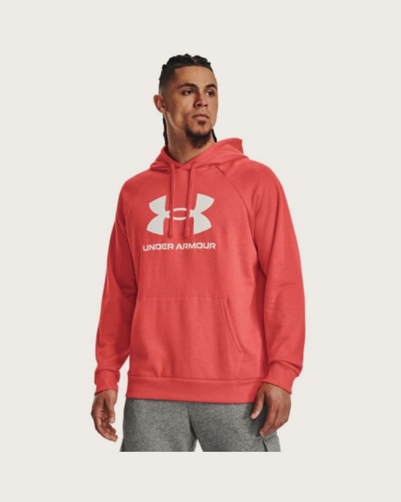 Pánska zateplená mikina s kapucňou UNDER ARMOUR UA Rival Fleece Logo HD-RED