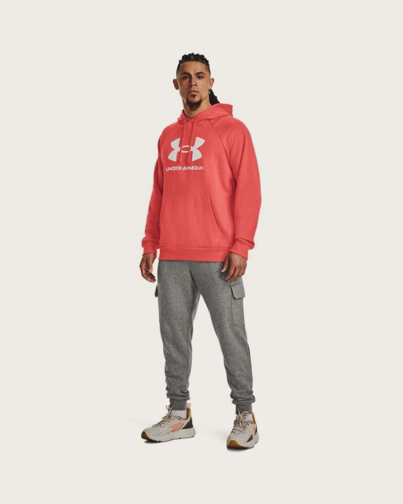Pánska zateplená mikina s kapucňou UNDER ARMOUR UA Rival Fleece Logo HD-RED – fotka 3
