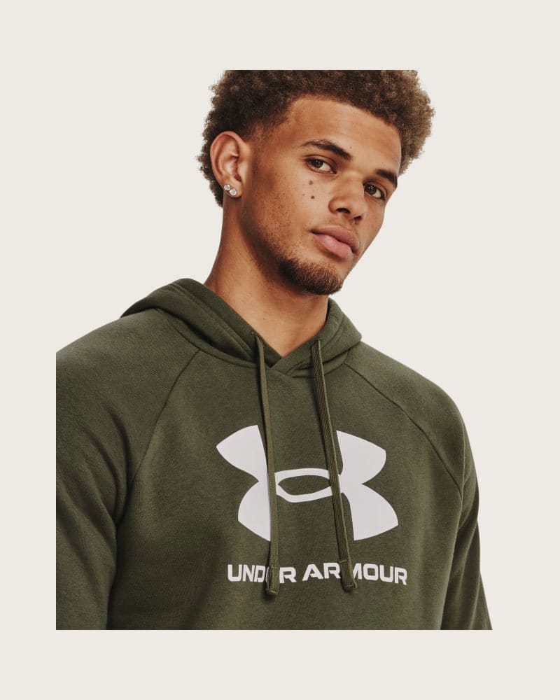 Pánska zateplená mikina s kapucňou UNDER ARMOUR UA Rival Fleece Logo HD-GRN – fotka 2
