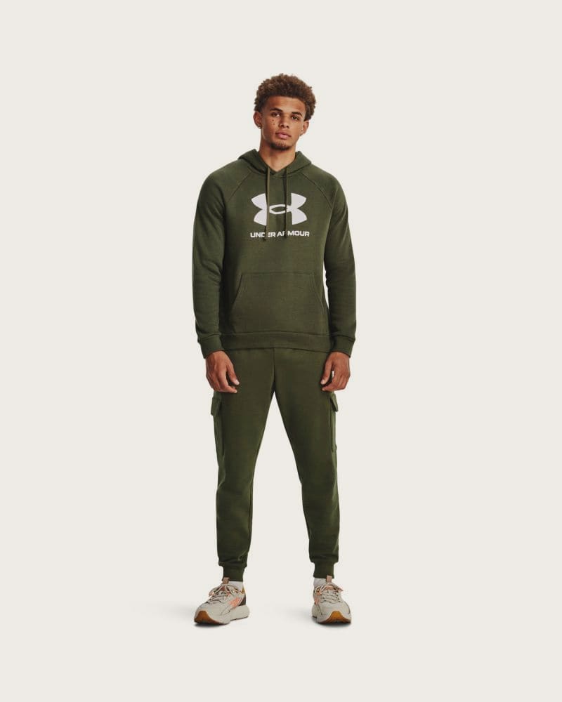Pánska zateplená mikina s kapucňou UNDER ARMOUR UA Rival Fleece Logo HD-GRN – fotka 4