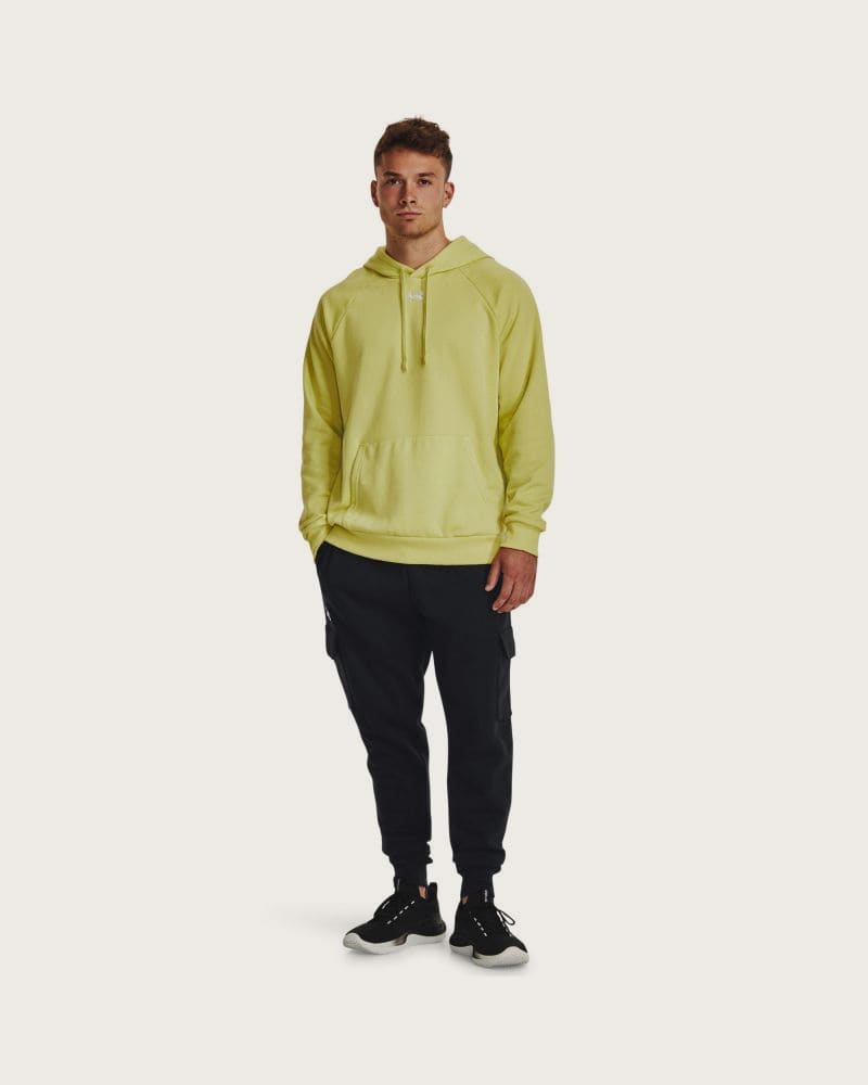 Pánska zateplená mikina s kapucňou UNDER ARMOUR UA Rival Fleece Hoodie-YLW – fotka 4