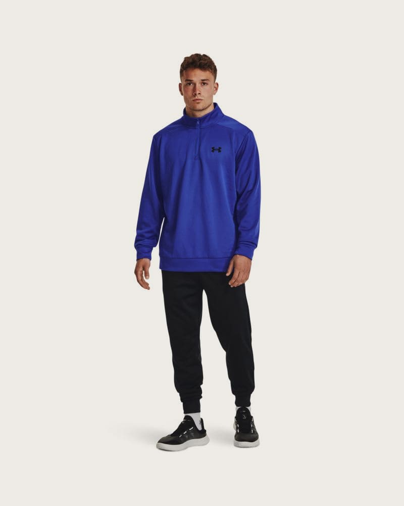 Pánska zateplená tréningová mikina s 1 2 zipsom UNDER ARMOUR UA Armour Fleece 1 4 Zip-BLU – fotka 4