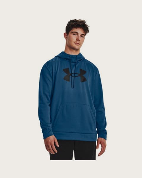 Pánska zateplená tréningová mikina s kapucňou UNDER ARMOUR UA Armour Fleece Big Logo HD-BLU
