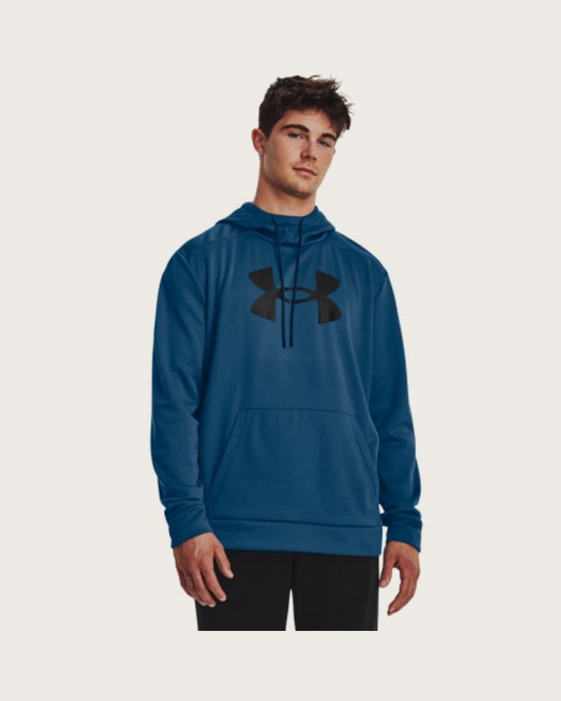 Pánska zateplená tréningová mikina s kapucňou UNDER ARMOUR UA Armour Fleece Big Logo HD-BLU