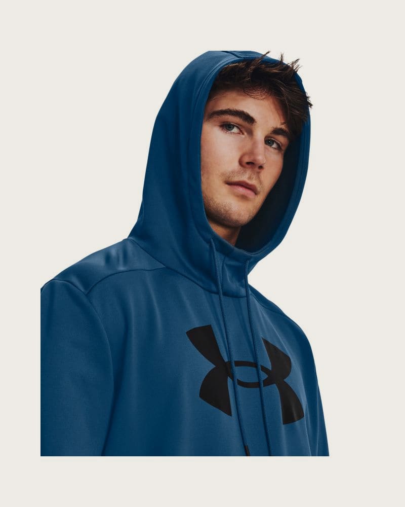 Pánska zateplená tréningová mikina s kapucňou UNDER ARMOUR UA Armour Fleece Big Logo HD-BLU – fotka 2