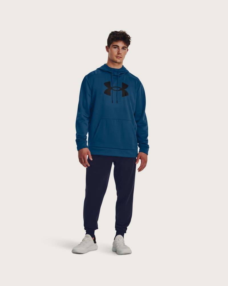 Pánska zateplená tréningová mikina s kapucňou UNDER ARMOUR UA Armour Fleece Big Logo HD-BLU – fotka 4
