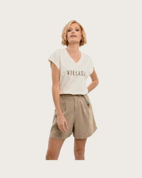 Dámske kraťasy VOLCANO P-ALESS-101-BEIGE
