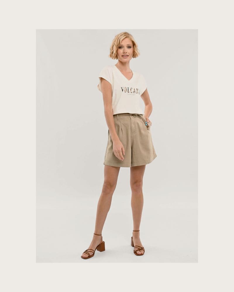Dámske kraťasy VOLCANO P-ALESS-101-BEIGE – fotka 5