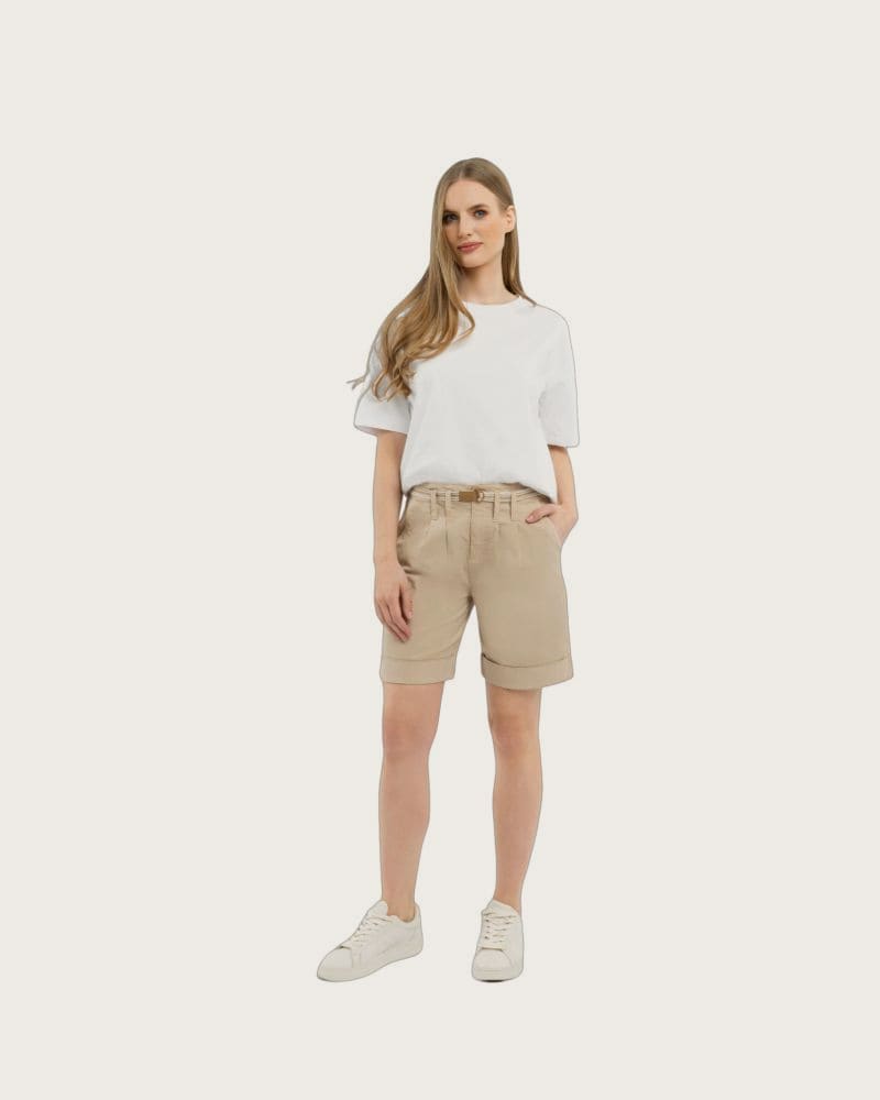Dámske kraťasy VOLCANO P-FLORESA-101-BEIGE – fotka 3