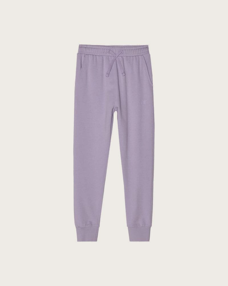 Dievčenské tepláky 4F JUNIOR TROUSERS-4FJWSS24TTROF587-52S-LIGHT VIOLET – fotka 7