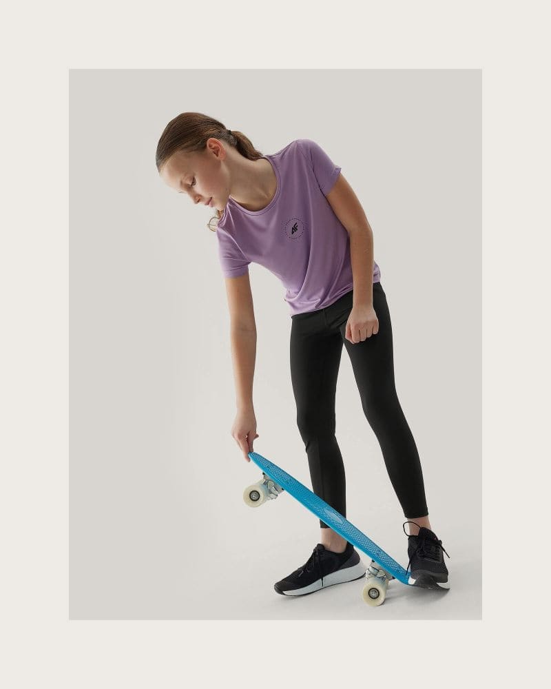 Dievčenské legíny 4F JUNIOR TIGHTS FNK-4FJWSS24TFTIF223-20S-DEEP BLACK – fotka 6
