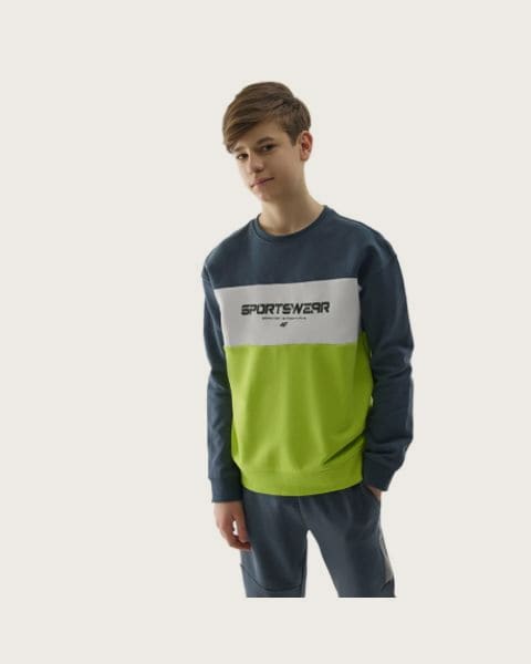 Chlapčenská mikina 4F JUNIOR SWEATSHIRT-4FJWSS24TSWSM0923-72N-LEMON NEON