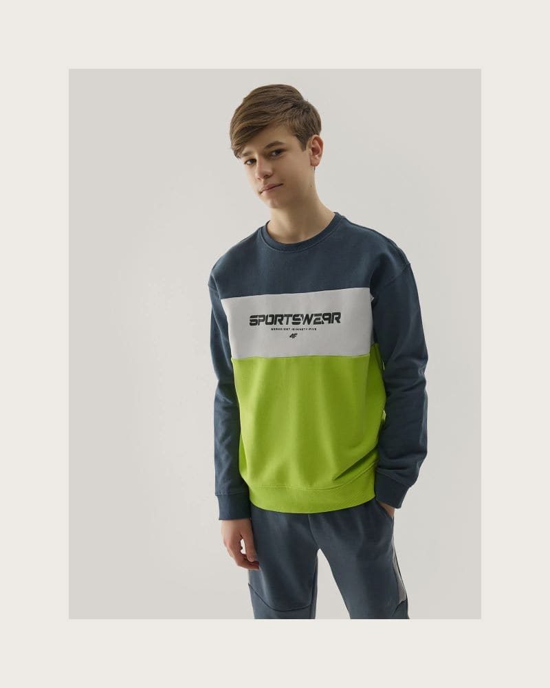 Chlapčenská mikina 4F JUNIOR SWEATSHIRT-4FJWSS24TSWSM0923-72N-LEMON NEON – fotka 2