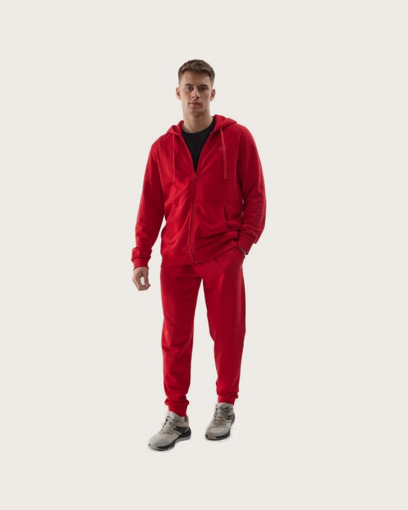 Pánska mikina so zipsom 4F SWEATSHIRT-4FWSS24TSWSM0951-61S-DARK RED – fotka 3