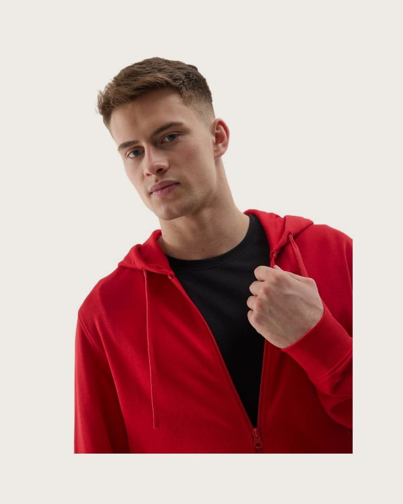 Pánska mikina so zipsom 4F SWEATSHIRT-4FWSS24TSWSM0951-61S-DARK RED – fotka 4