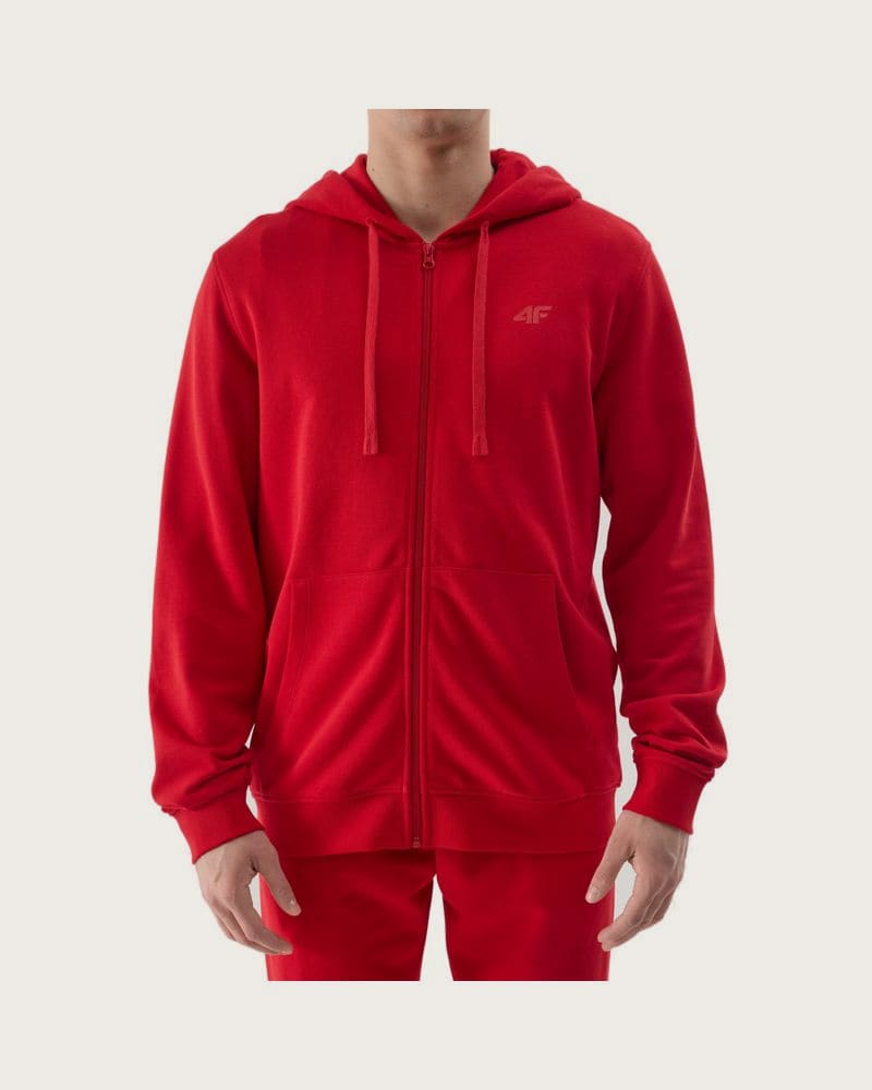 Pánska mikina so zipsom 4F SWEATSHIRT-4FWSS24TSWSM0951-61S-DARK RED – fotka 5
