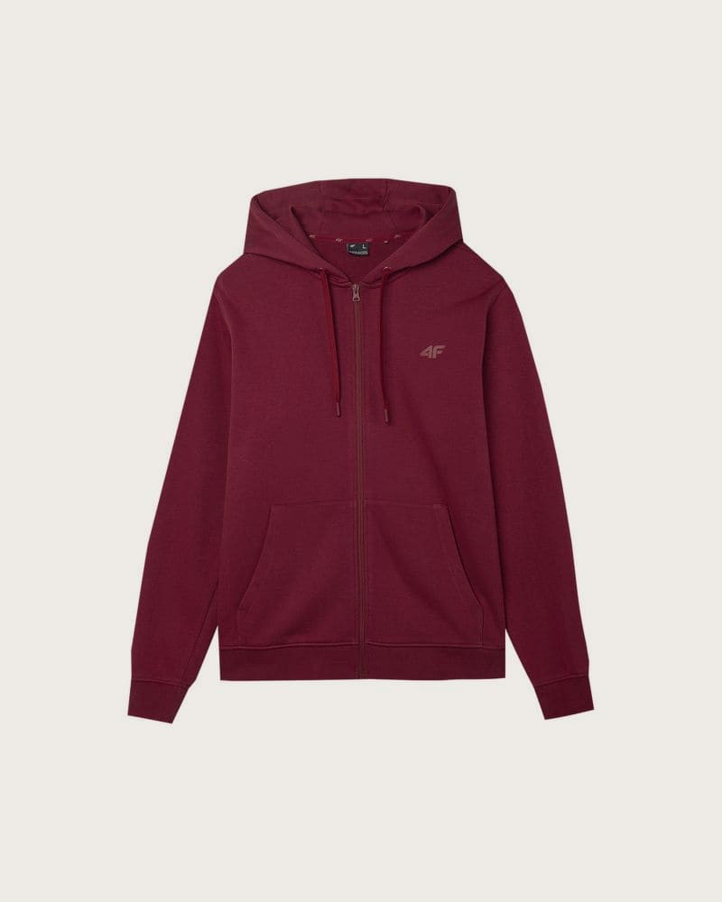Pánska mikina so zipsom 4F SWEATSHIRT-4FWSS24TSWSM0951-61S-DARK RED – fotka 6