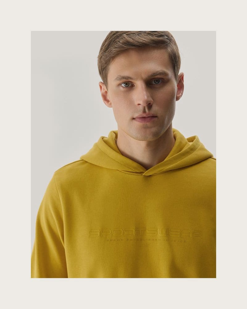 Pánska mikina s kapucňou 4F SWEATSHIRT-WSS24TSWSM0948-71S-YELLOW – fotka 5