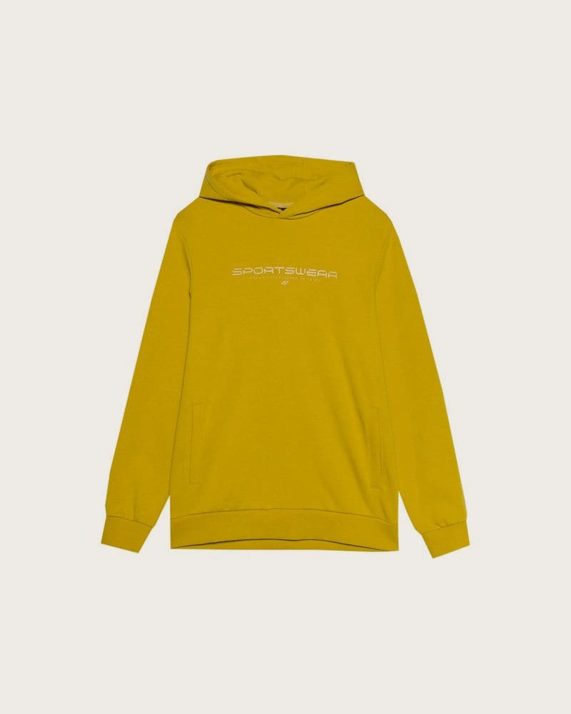 Pánska mikina s kapucňou 4F SWEATSHIRT-WSS24TSWSM0948-71S-YELLOW – fotka 8