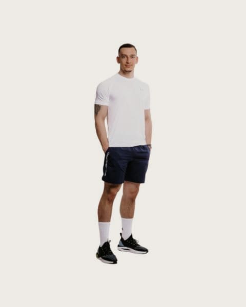 Pánske tréningové kraťasy UNDER ARMOUR UA Tech Woven Wordmark Short-NVY