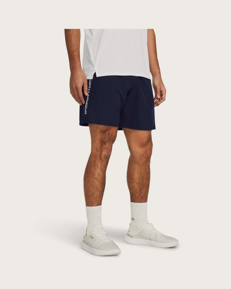 Pánske tréningové kraťasy UNDER ARMOUR UA Tech Woven Wordmark Short-NVY – fotka 3