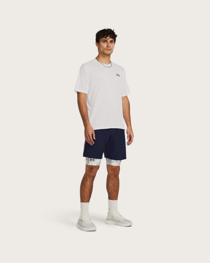 Pánske tréningové kraťasy UNDER ARMOUR UA Tech Woven Wordmark Short-NVY – fotka 7