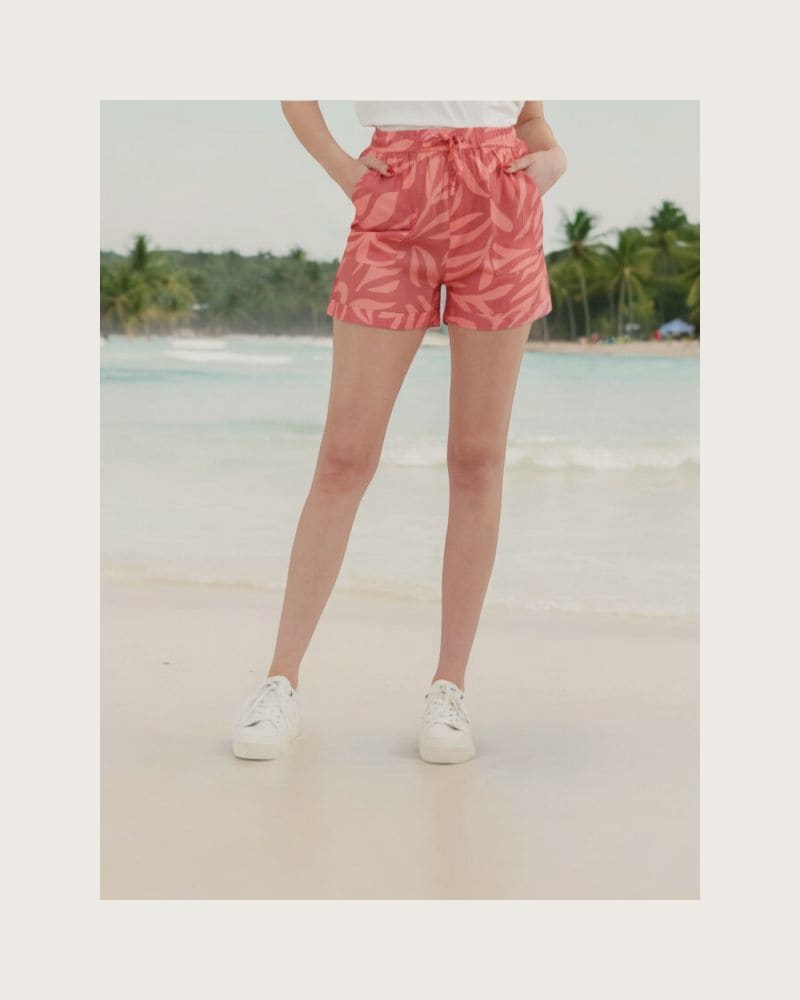 Dámske nohavice FUNDANGO Carla Shorts-353-hibiscus – fotka 5