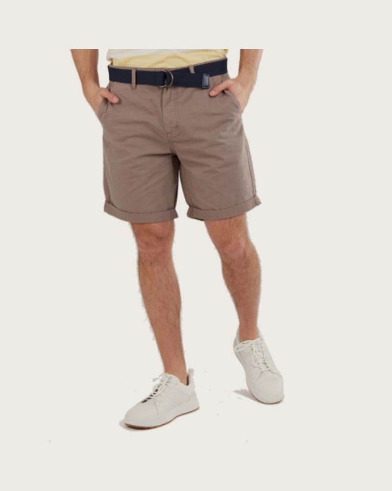 Pánske kraťasy FUNDANGO North Shore Chino Shorts-639-mud