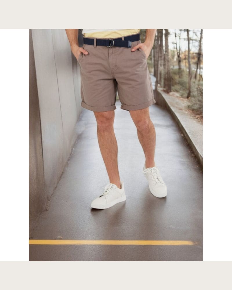 Pánske kraťasy FUNDANGO North Shore Chino Shorts-639-mud – fotka 5
