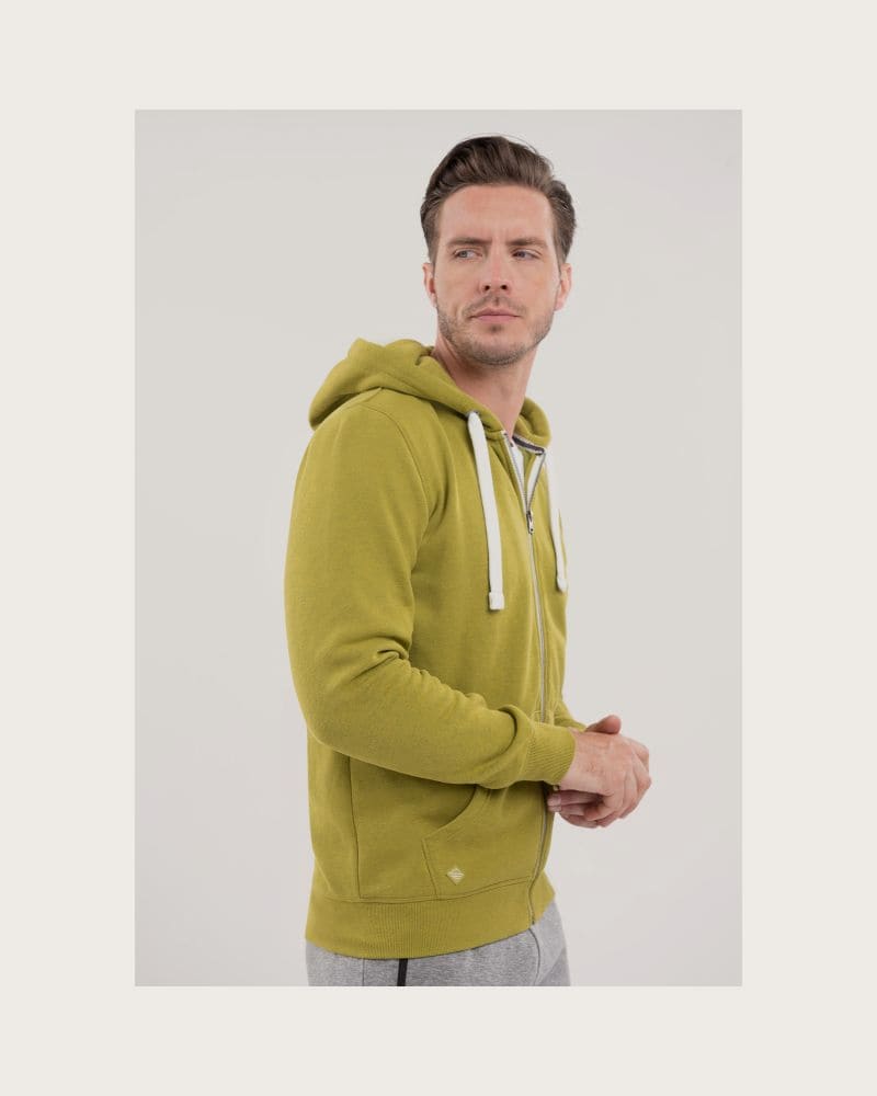 Pánska zateplená mikina so zipsom VOLCANO B-STAR-301M-LIME MEL – fotka 4