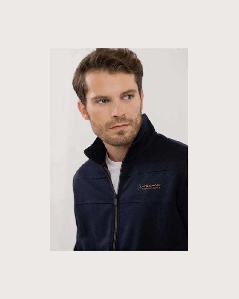 Pánska mikina so zipsom VOLCANO B-LENOX-600-NAVY – fotka 2
