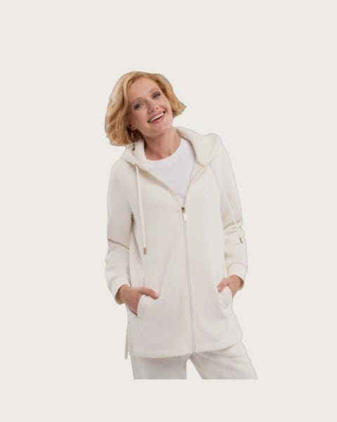 Dámska zateplená mikina so zipsom VOLCANO B-FLOFI-101-CREAM