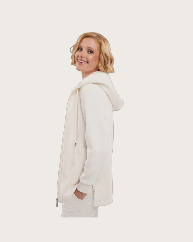 Dámska zateplená mikina so zipsom VOLCANO B-FLOFI-101-CREAM – fotka 3