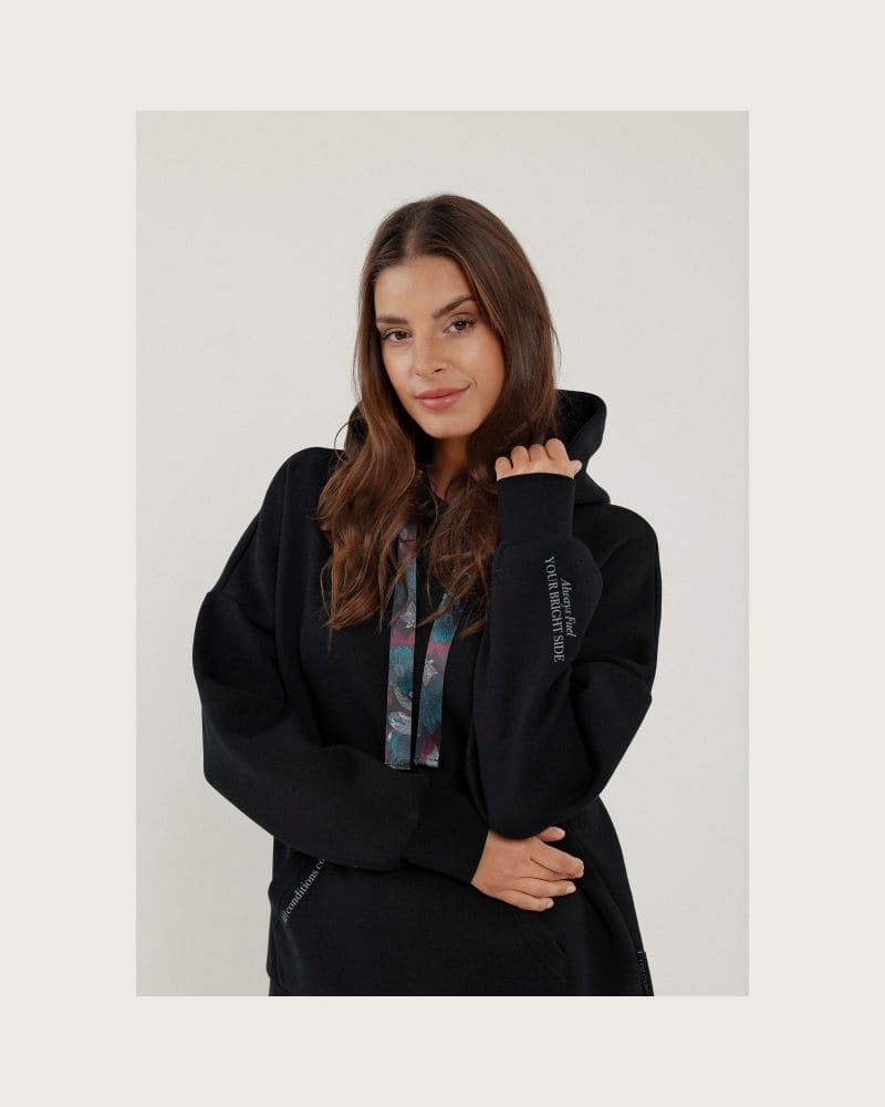 Dámska mikina s kapucňou VOLCANO B-MIKA-700-BLACK – fotka 5