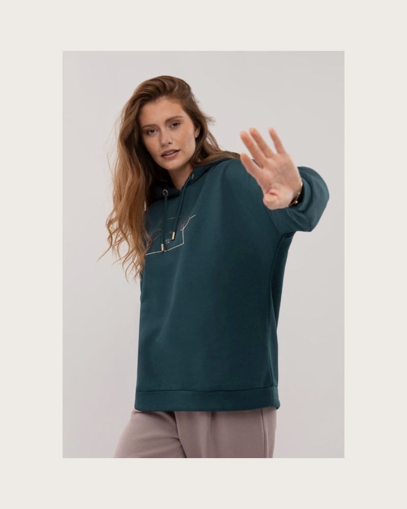 Dámska zateplená mikina s kapucňou VOLCANO B-FUNDY-603-TURQUOISE – fotka 3