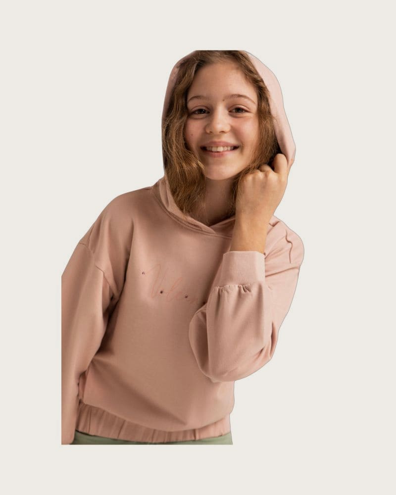 Dievčenská mikina s kapucňou VOLCANO B-MILEY JUNIOR 414 PINK LIGHT – fotka 2