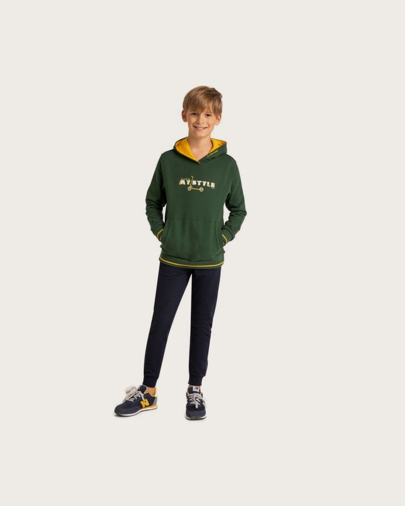 Chlapčenská mikina s kapucňou VOLCANO B-STYLE JUNIOR 300 GREEN – fotka 3