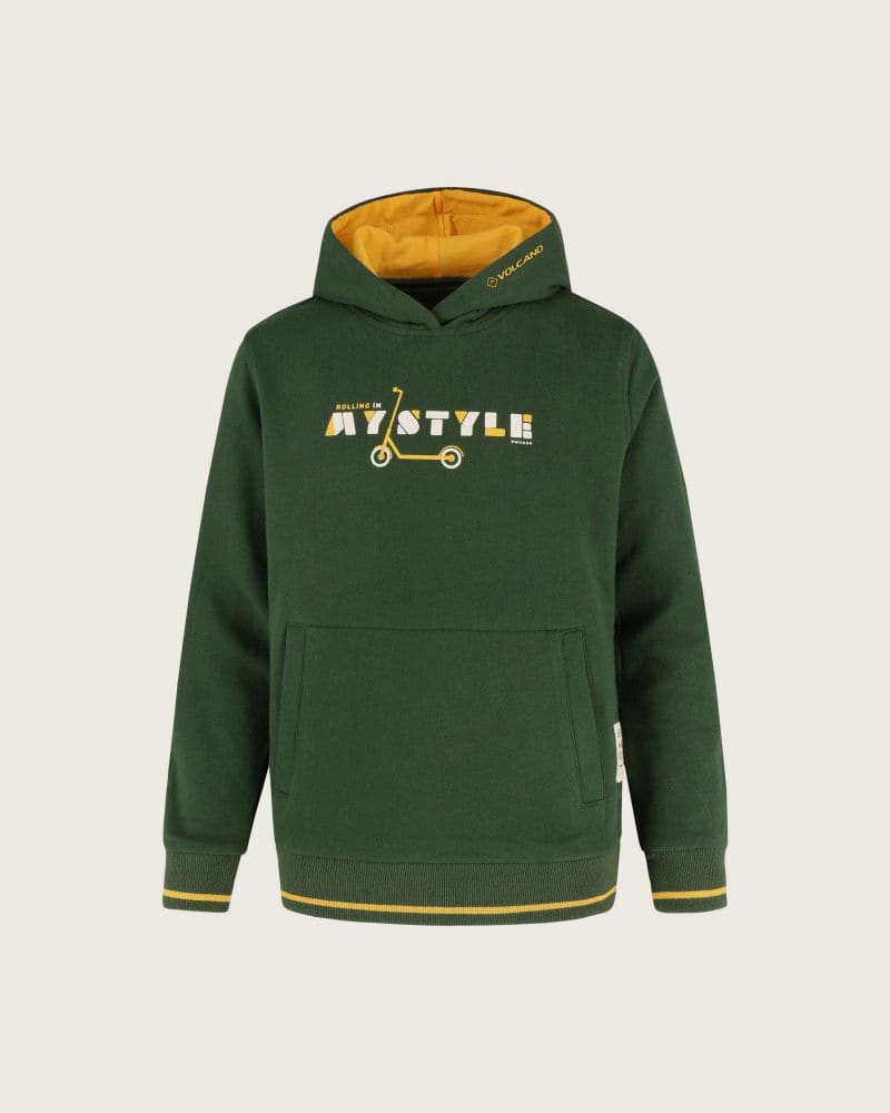Chlapčenská mikina s kapucňou VOLCANO B-STYLE JUNIOR 300 GREEN – fotka 4