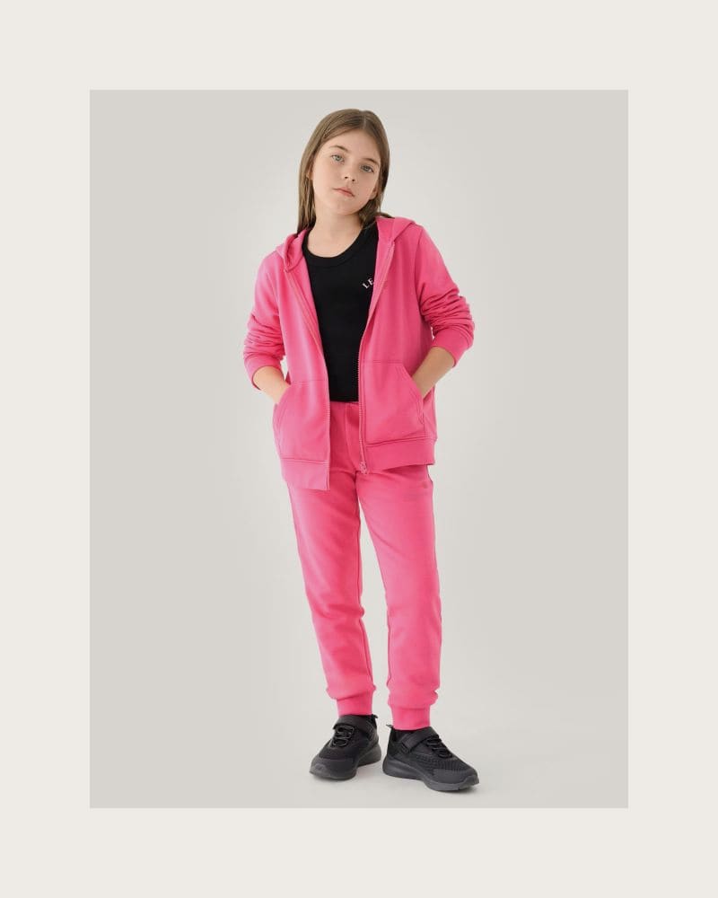 Dievčenská mikina so zipsom 4F JUNIOR SWEATSHIRT-JWMM00TSWSF1315-55S-HOT PINK – fotka 4