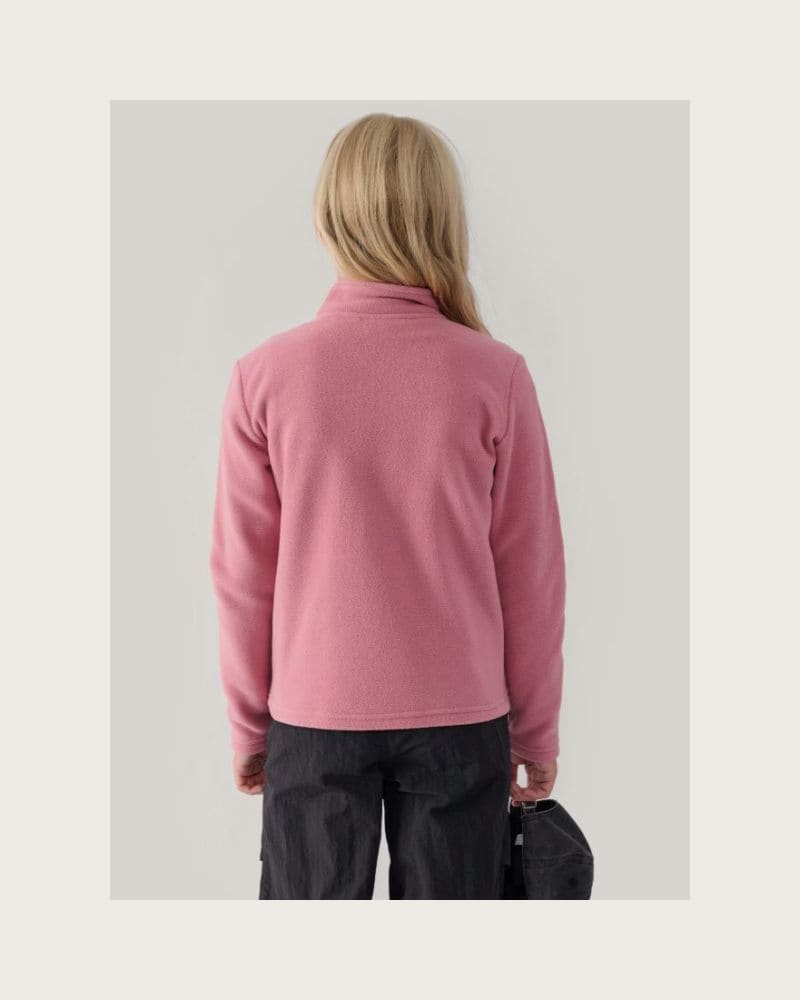 Dievčenská flisová mikina so zipsom 4F JUNIOR FLEECE-JWMM00TFLEF261-56S-LIGHT PINK – fotka 3