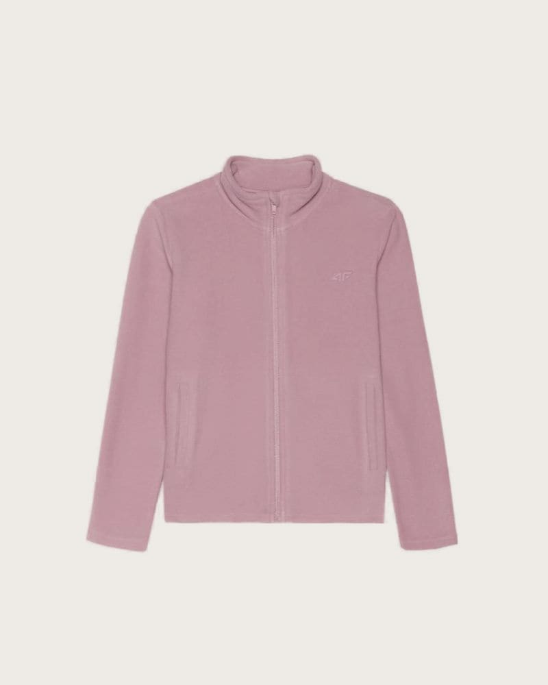 Dievčenská flisová mikina so zipsom 4F JUNIOR FLEECE-JWMM00TFLEF261-56S-LIGHT PINK – fotka 5
