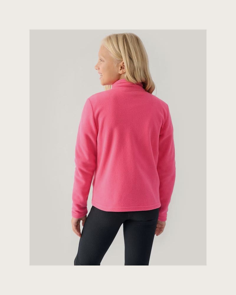 Dievčenská flisová mikina so zipsom 4F JUNIOR FLEECE-JWMM00TFLEF261-55S-HOT PINK – fotka 3