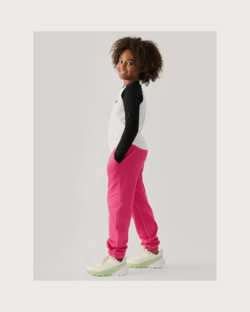 Dievčenské tepláky 4F JUNIOR TROUSERS-JWAW24TTROF754-55S-HOT PINK – fotka 2