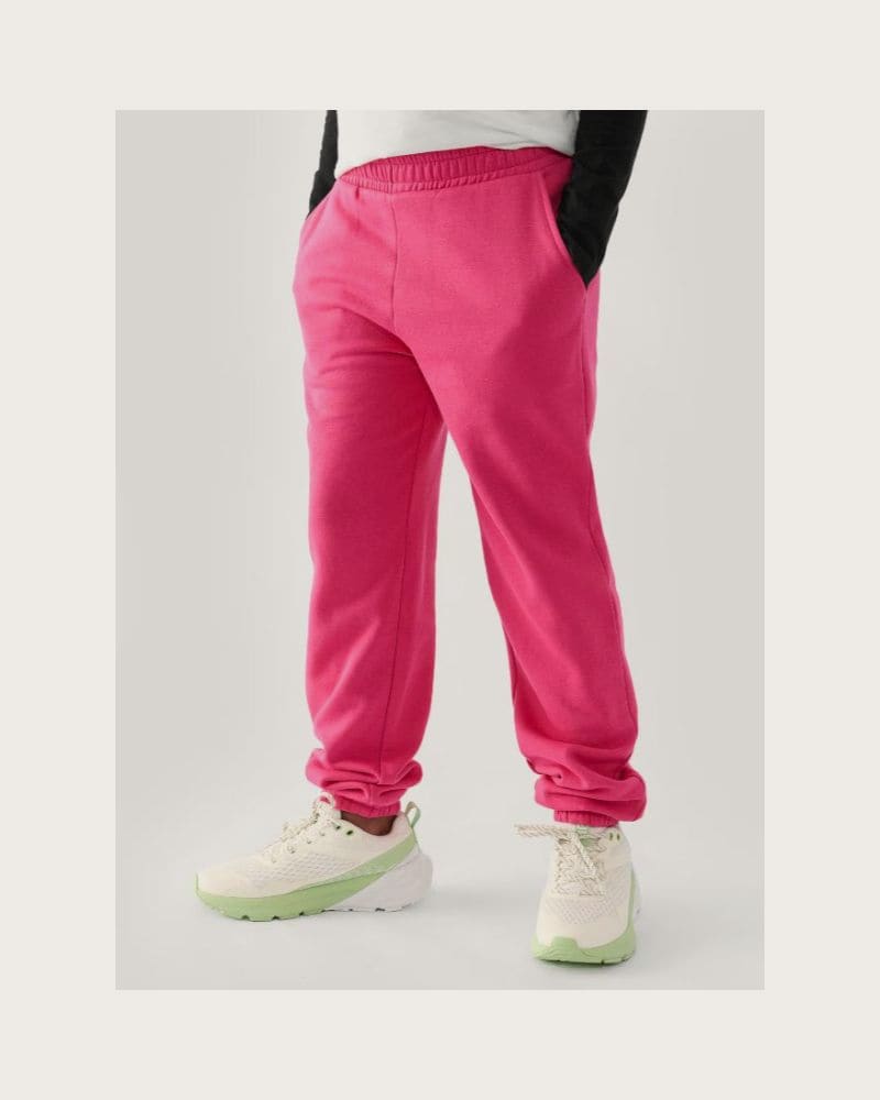 Dievčenské tepláky 4F JUNIOR TROUSERS-JWAW24TTROF754-55S-HOT PINK – fotka 4